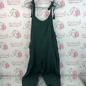 Papillon Blanc jumpsuit one piece pants suit onesie tie up sleeve Dark Green